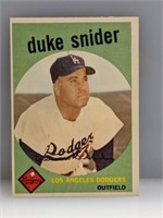1959 Topps #20 Duke Snider HOF Dodgers See Back
