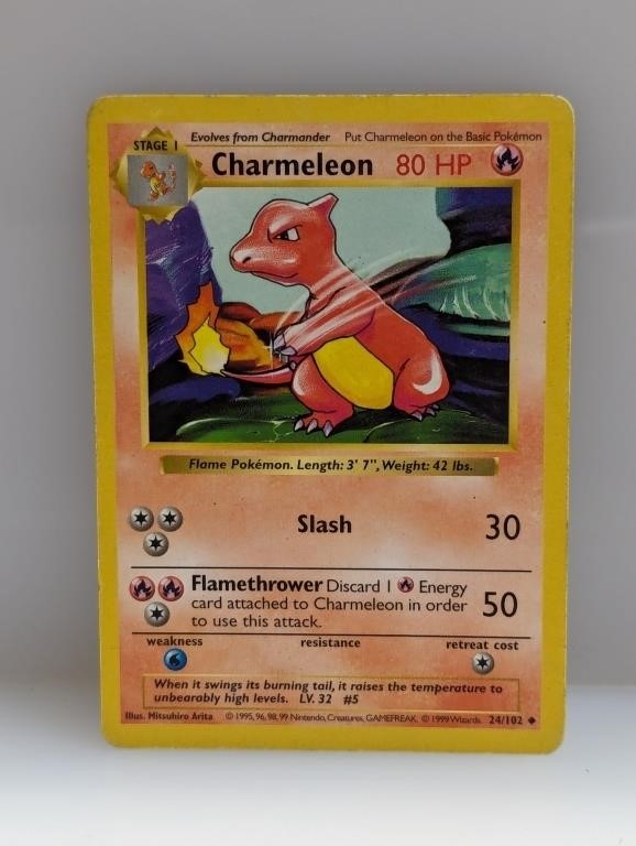 1999 Pokemon Shadowless Charmeleon 24/102 Base Set