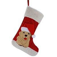 WEWILL 20'' Cute Dog Embroidered Christmas Stockin