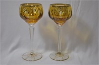 A Pair of Gold Gilted Stem Goblet