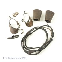 Antique Stirrups, Gauntlets, Hand-Braided Lariat