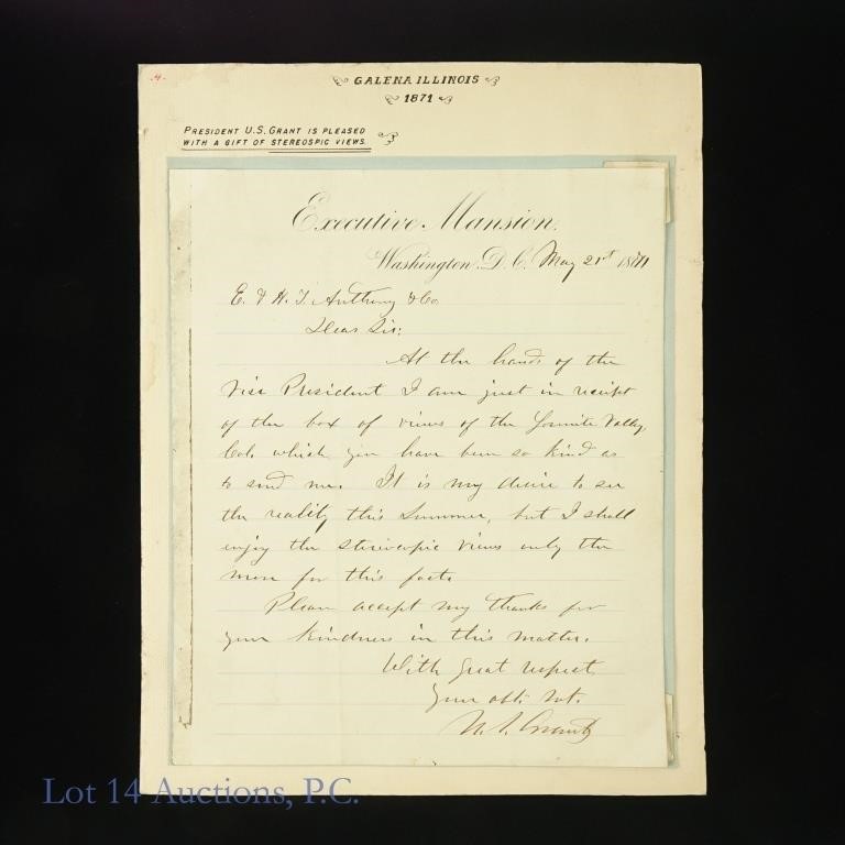 President Ulysses S. Grant Letter