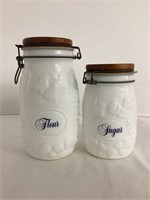 Vintage Wheaton Milk Glass Canisters