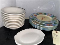 VINTAGE USA BOWLS, AND LOG CABIN DISHES
