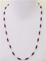 Sterling Silver 925 Necklace Crystal Glass Beads