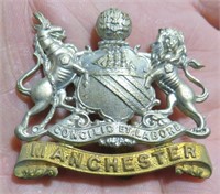 British Manchester Regiment Military Cap Badge