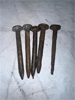 Dated Railroad Nail lot of 5