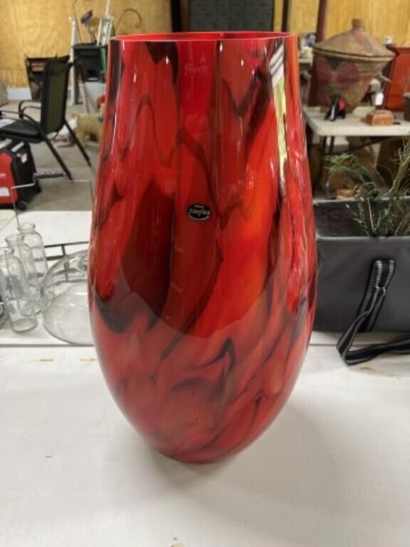 Large Contemporary Art Glass Vase 23"H