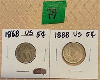 2 US Nickel Coin Lot