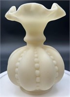 Fenton Cameo Beaded Melon Pinch Vase
