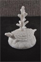 Fenton Milk Glass Turtle Ring Tree