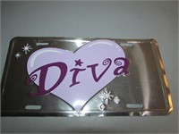 Metal "Diva" License Plate