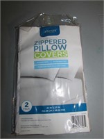 Pack of Two Zippered Pillow Covers NEW
