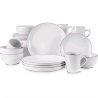 Open Box YC Dinnerware Set, 16 Piece White Round A