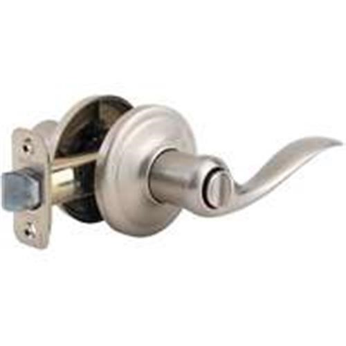 Tustin Satin Nickel Bed/Bath Door Lever with Micro