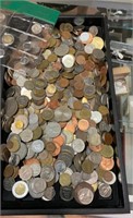 Tray Lot of Foreign Coins