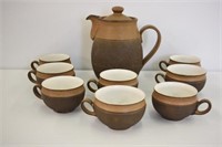 8" COFFEE POT AND 8 CUPS - DENBY