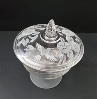 HUMMINGBIRD ACCENT LIDDED COMPOTE