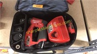 Milwaukee drill, battery charger, case