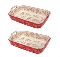 temp-tations Set Of 2 13"x 9" Bakers Floral Lace R