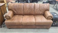 3 OVER 3 LEATHER SOFA 79" X 37" X 19" SEAT HEIGHT