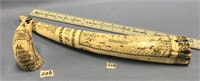 Lot with 16" a faux ivory tusk, authentic scrimmin