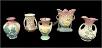 5 Hull Art Pottery Vases