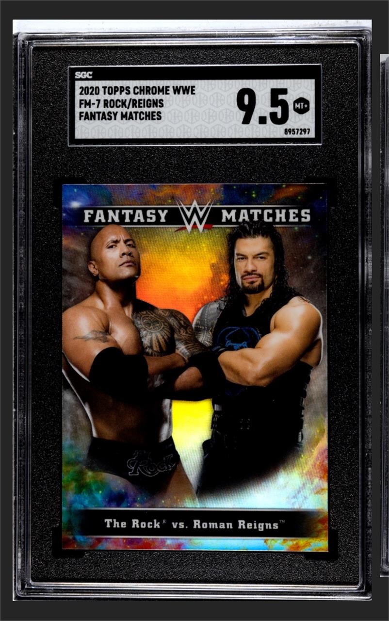 WWE Rock Roman Reigns Fantasy Matches SGC 9.5