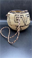 Vtg Handwoven Panama Hanging Basket