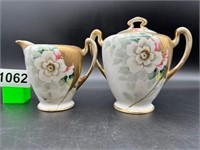 Very old hand painted Nippon cream & sugar set