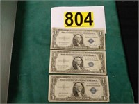 $1.00 Silver Certificates - 1935 E, 1935 F, 1935-