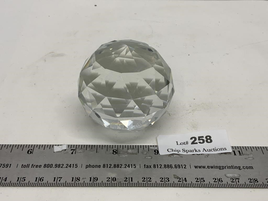 Faceted Crystal,Glass Ball 2 1/4" Prism