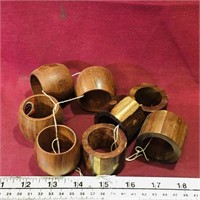 Lot Of 8 Wooden Napkin Rings (Vintage)