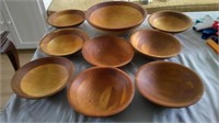 turned wooden bowls