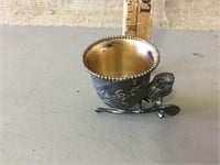 Vintage Silver plated egg cup Wishbone