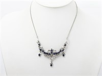 Stunning Deco Style Sapphire & Topaz Necklace