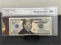 2020 Trump Commemorative Note CGA Gem Uncirculated