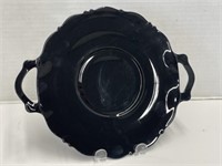 Black Amethyst Glass Handled Plate