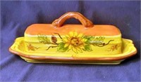 Orange Rooster Butter Dish by Maxcera