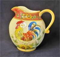 Red Rooster Hand Painted Pitcher by Maxcera