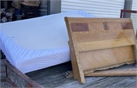 FULL SIZE WATERFALL BED WITH BOX AND MATTRESS