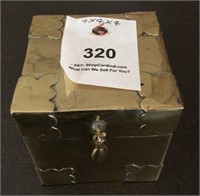 small brass trinket box 4 x 4 x4 hinged