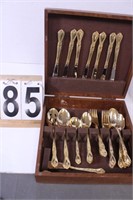 Gold Tone Flatware In Box