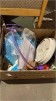 Variety box of items, outside toys, workout