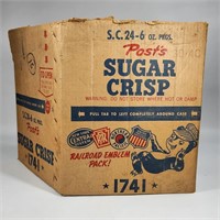 POST'S SUGAR CRISPS RAILROAD OFFER SHIPPING BOX