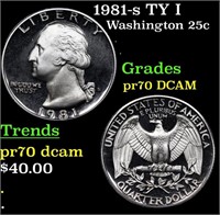Proof 1981-s TY I Washington Quarter 25c Grades GE