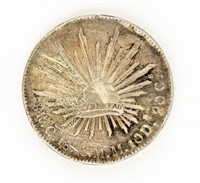 Coin 1893 8 Reales Mexico Libertad Silver Coin-XF