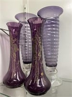 (4) Decorative Glass Vases