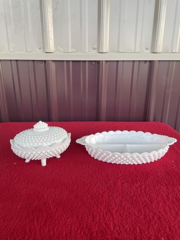 Fenton cover dish and divided dish