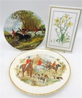 Royal Worcester Wall Plaque and Hunt Scene Plates.